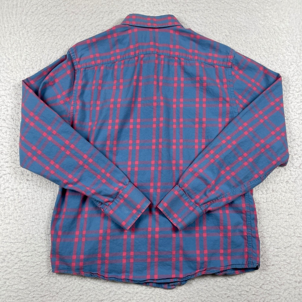 UNTUCKit Shirt Mens Small Blue Pink Plaid Flannel Cotton Button Down Long Sleeve - Picture 3 of 11